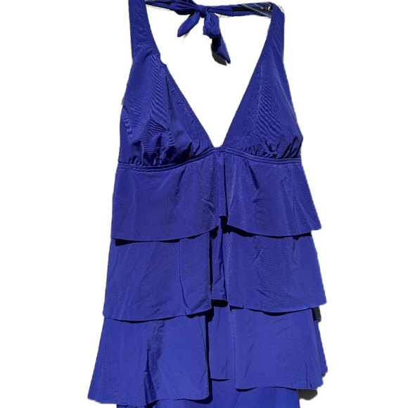 Kenneth Cole Reaction tankini top blue Large - Picture 1 of 10